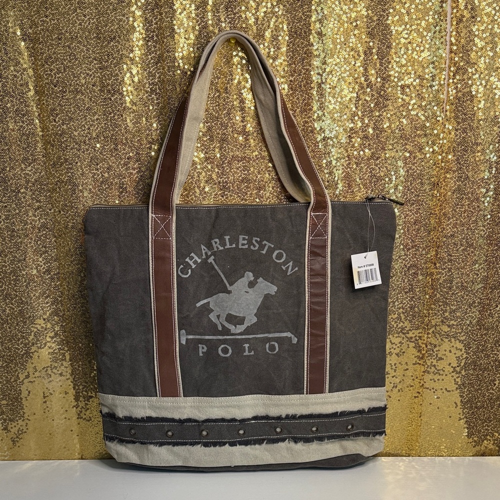 Brown and Gray Tote Bag